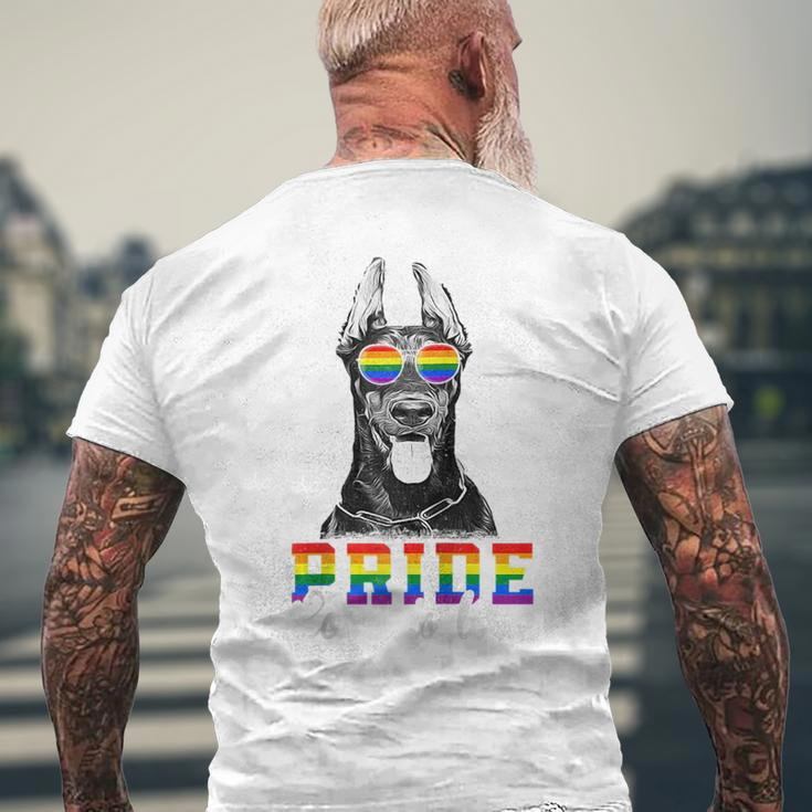 Funny Lgbt Pride Love Is Love Doberman Dog Mens Back Print T-shirt Gifts for Old Men