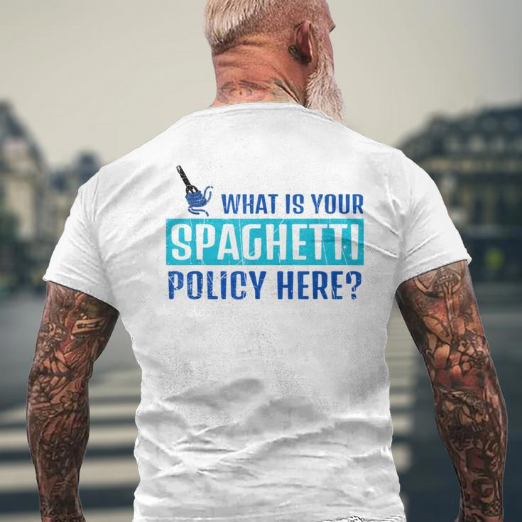 What Is Your Spaghetti Policy Italian Chefs Men's T-shirt Back Print Gifts for Old Men