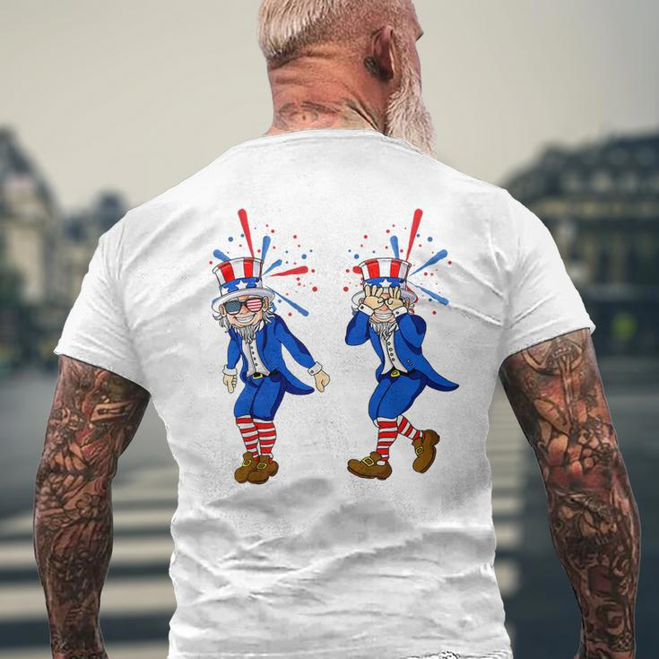 Funny Uncle Sam Griddy Dance 4Th Of July Independence Day Mens Back Print T-shirt Gifts for Old Men