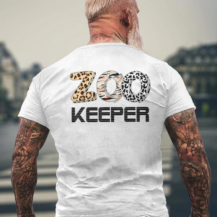 Zookeeper Costume Wild Print African Animals Zebra Fun Men's T-shirt Back Print Gifts for Old Men