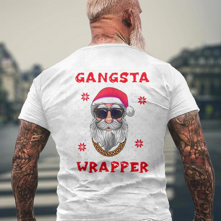 Gangsta Wrapper Ugly Christmas Sweater Men's T-shirt Back Print Gifts for Old Men
