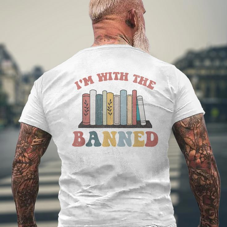 Groovy Im With The Banned Books I Read Banned Books Lovers Men's Back Print T-shirt Gifts for Old Men
