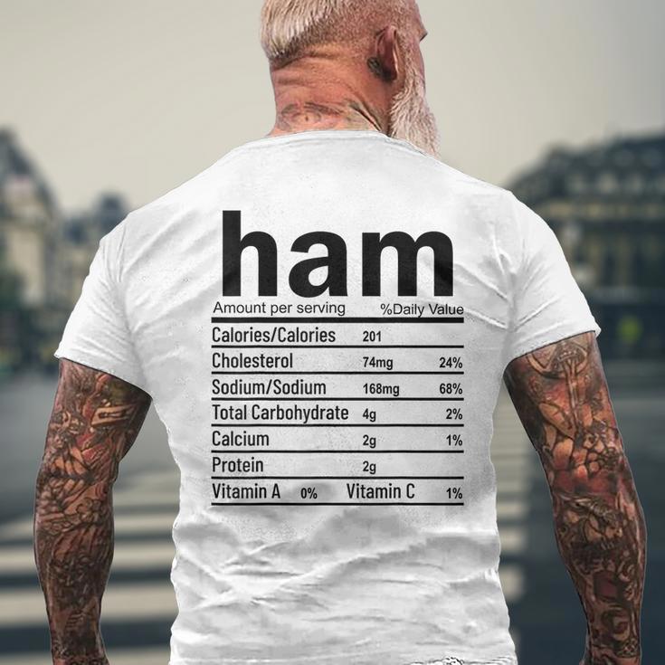 Ham Nutrition Facts Thanksgiving Christmas Food Men's T-shirt Back Print Gifts for Old Men