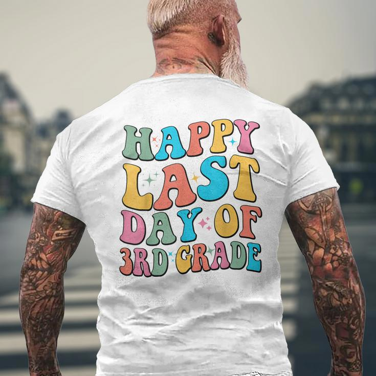 Happy Last Day Of 3Rd Grade Last Day Of School Groovy Men's Back Print T-shirt Gifts for Old Men
