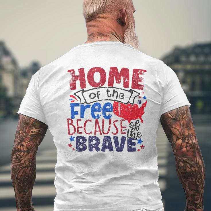 Home Of The Free 4Th Of July 2023 Patriotic American Day Mens Back Print T-shirt Gifts for Old Men