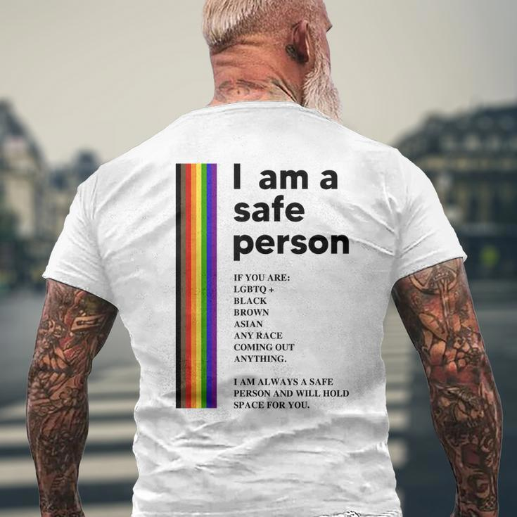 I Am A Safe Person Ally Lgbt Proud Gay Lesbian Lgbt Month Mens Back Print T-shirt Gifts for Old Men