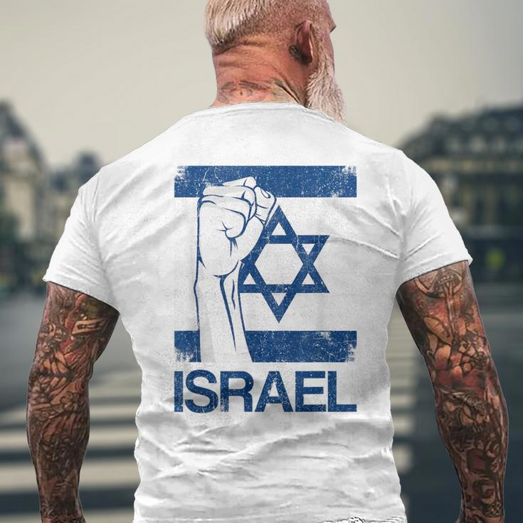 Israeli Flag Vintage Israel Men's T-shirt Back Print Gifts for Old Men
