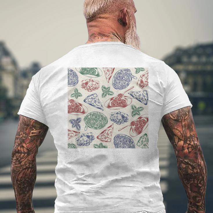 Italian Restaurant Italian Food Design Italian Cuisine Mens Back Print T-shirt Gifts for Old Men