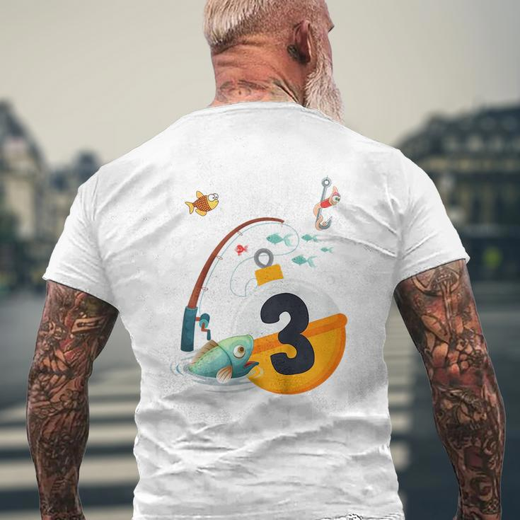 Kids 3Rd Birthday Fishing Theme For Boys And Girls O-Fishally 3 Mens Back Print T-shirt Gifts for Old Men