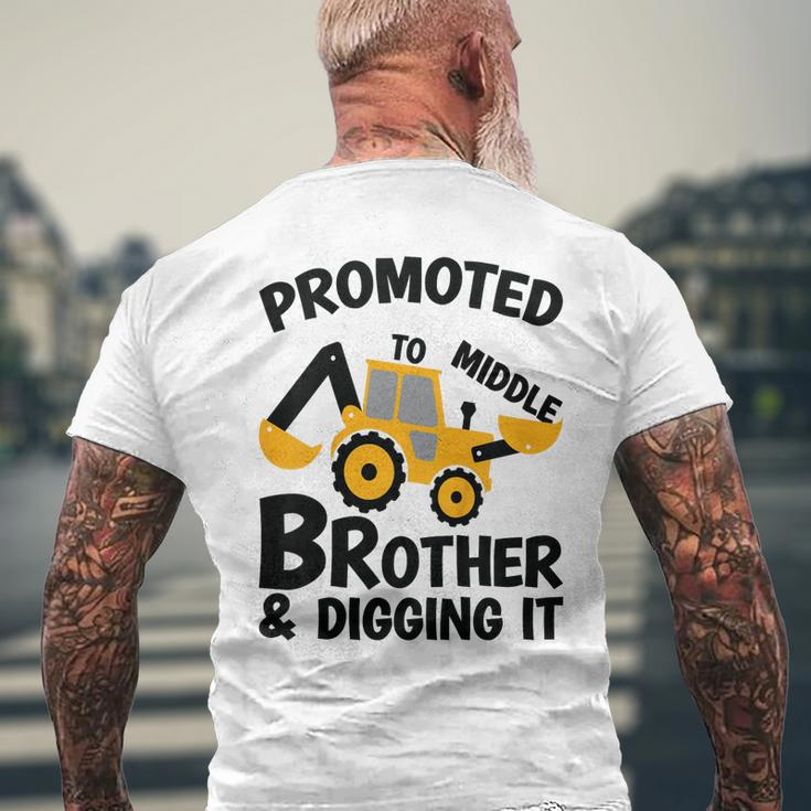 Kids Promoted To Middle Brother Baby Gender Celebration Mens Back Print T-shirt Gifts for Old Men