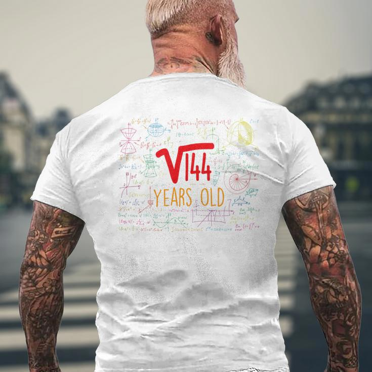 Kids Square Root Of 144 12Th Birthday 12 Years Old Mens Back Print T-shirt Gifts for Old Men