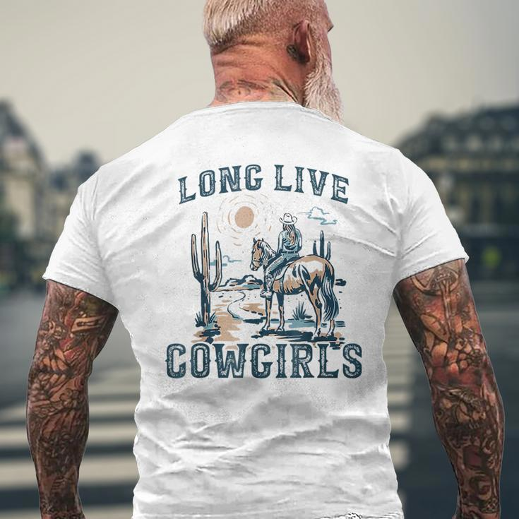 Long Live Howdy Rodeo Western Country Southern Cowgirls Men Mens Back Print T-shirt Gifts for Old Men
