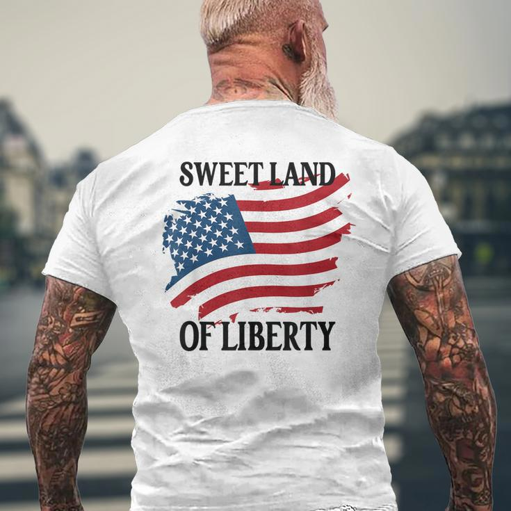 Memorial Day Sweet Land Of Liberty American Flag Mens Back Print T-shirt Gifts for Old Men