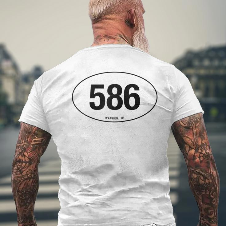 Michigan Area Code 586 Oval State Pride Men's T-shirt Back Print Gifts for Old Men