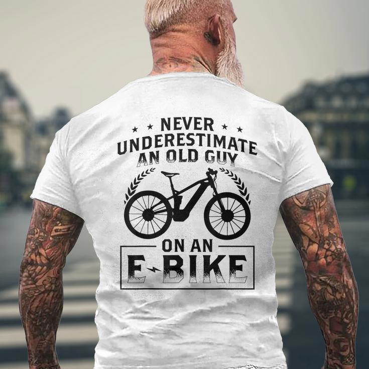 Mountain Bike Ebike Biker Dad Grandpa Cyclist Gift Ebike Gift For Mens Mens Back Print T-shirt Gifts for Old Men