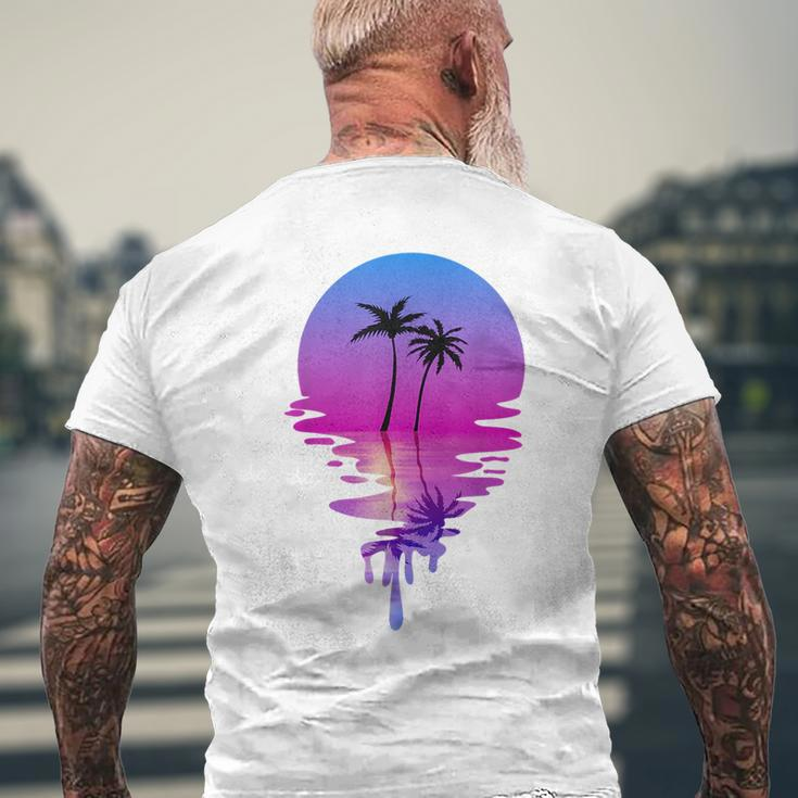 Palm Trees Beach Sunset Beach Lovers Summer Vacation Mens Back Print T-shirt Gifts for Old Men
