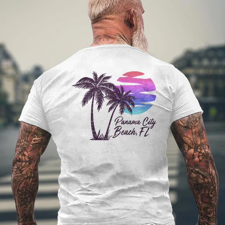 Panama City Beach Florida Vacation Souvenir Sunset Graphic Men's T-shirt Back Print Gifts for Old Men