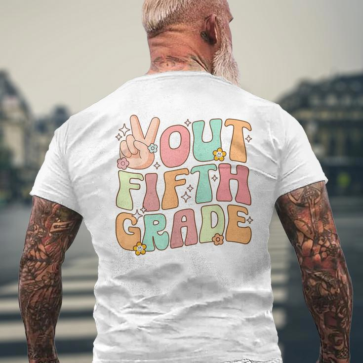 Peace Out Fifth 5Th Grade Graduation Class Of 2023 Mens Back Print T-shirt Gifts for Old Men