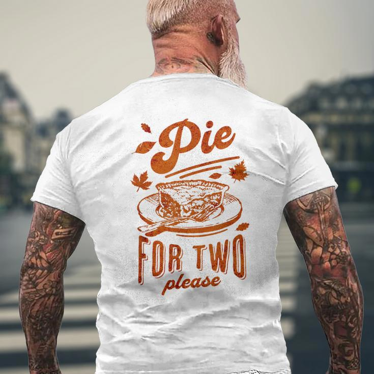 Pie For Two Please Thanksgiving Pregnancy Announcement Baby Men's T-shirt Back Print Gifts for Old Men