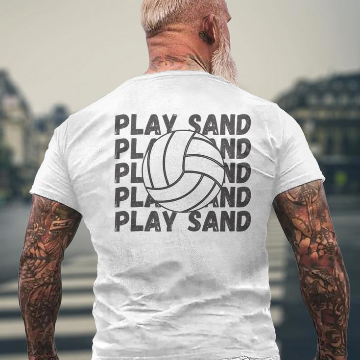 Play Sand Volleyball Volleyball Funny Gifts Mens Back Print T-shirt Gifts for Old Men