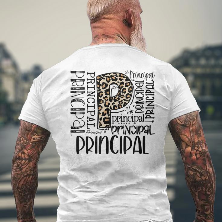 Principal Typography Principal First Day Of Back To School Mens Back Print T-shirt Gifts for Old Men