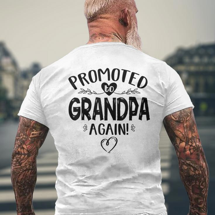 Promoted To Grandpa Again Baby Announcement Men's Back Print T-shirt Gifts for Old Men