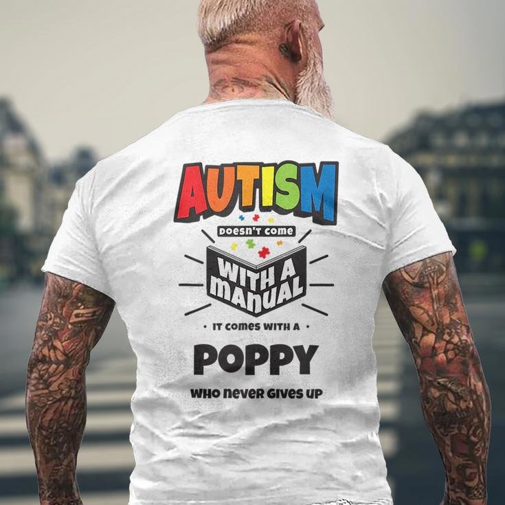 Proud Autism Poppy Quote - Autistic Pride Awareness Saying Mens Back Print T-shirt Gifts for Old Men