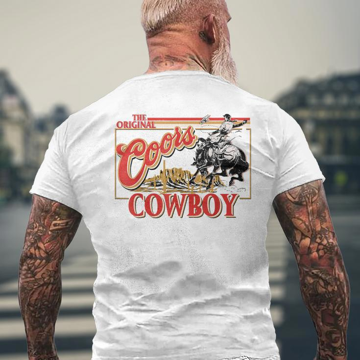 Punchy Cowboy Western Country Cattle Cowboy Cowgirl Rodeo Men's Back Print T-shirt Gifts for Old Men