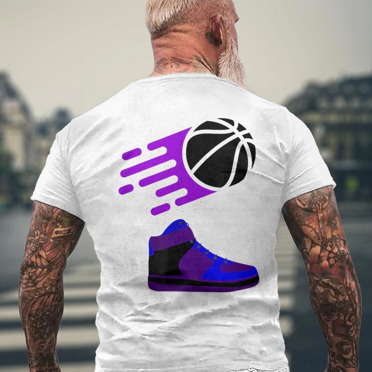 Purple Basketball Sneaker Mens Back Print T-shirt Gifts for Old Men