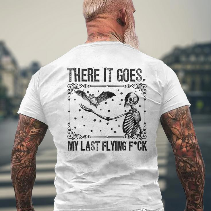There It Goes My Last Flying F Skeletons Halloween Men's T-shirt Back Print Gifts for Old Men