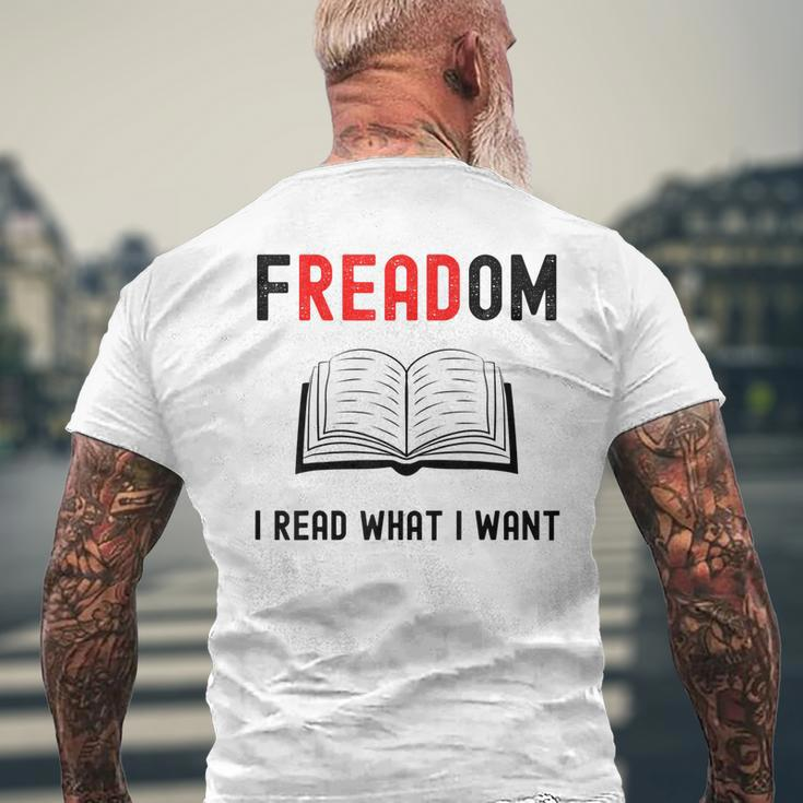 I Read Banned Books Freadom Bookworm Book Reading Men's Back Print T-shirt Gifts for Old Men