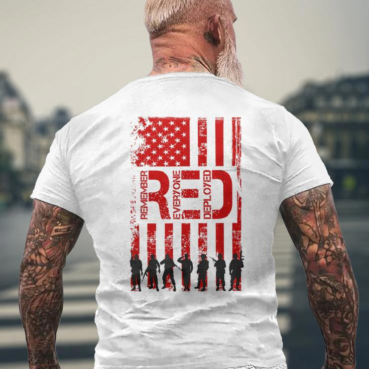 Red Friday Remember Everyone Deployed Usa Flag 4Th Of July Mens Back Print T-shirt Gifts for Old Men