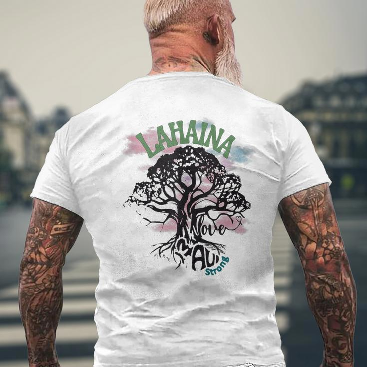 Retro Lahaina Strong Love Maui Support Hawaii Trees Men's T-shirt Back Print Gifts for Old Men