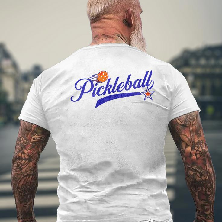 Retro Style Pickle Ball Lovers Pickleball Mens Back Print T-shirt Gifts for Old Men