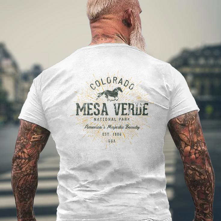Retro Style Vintage Mesa Verde National Park Men's T-shirt Back Print Gifts for Old Men