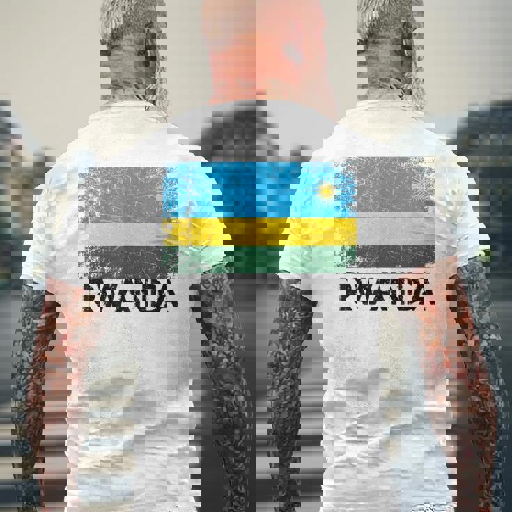 Rwandan Flag | Vintage Made In Rwanda Gift Mens Back Print T-shirt Gifts for Old Men