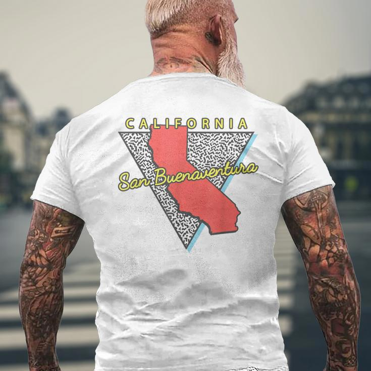 San Buenaventura California Retro Triangle Ca City Men's T-shirt Back Print Gifts for Old Men