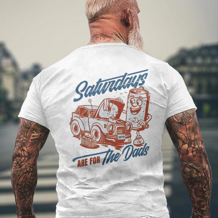 Saturdays Are For The Dads Car Guy Mens Back Print T-shirt Gifts for Old Men