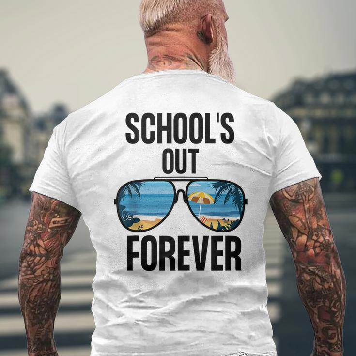 Schools Out Forever Graduation Last Day Of School Men's Back Print T-shirt Gifts for Old Men