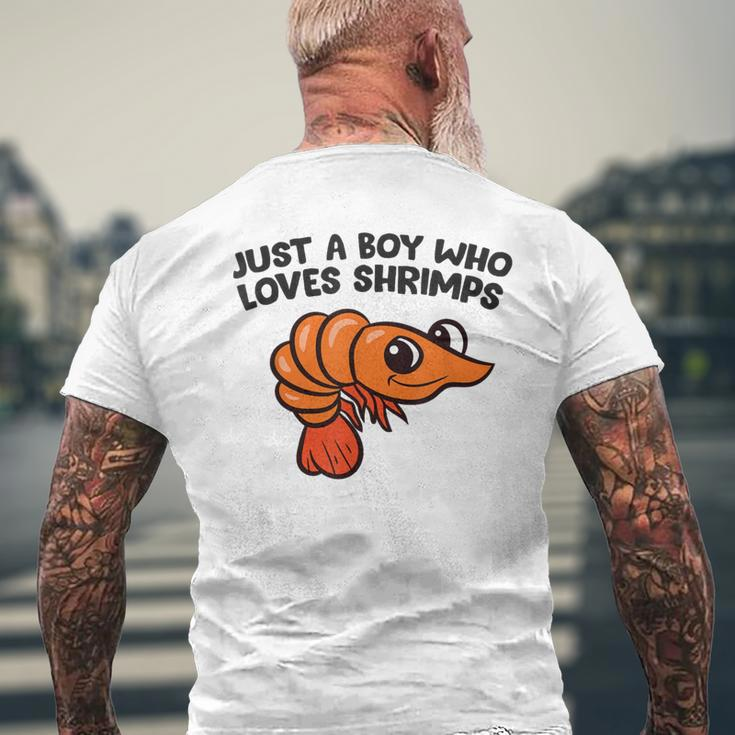 Shrimp Seafood Just A Boy Who Loves Shrimps Men's T-shirt Back Print Gifts for Old Men