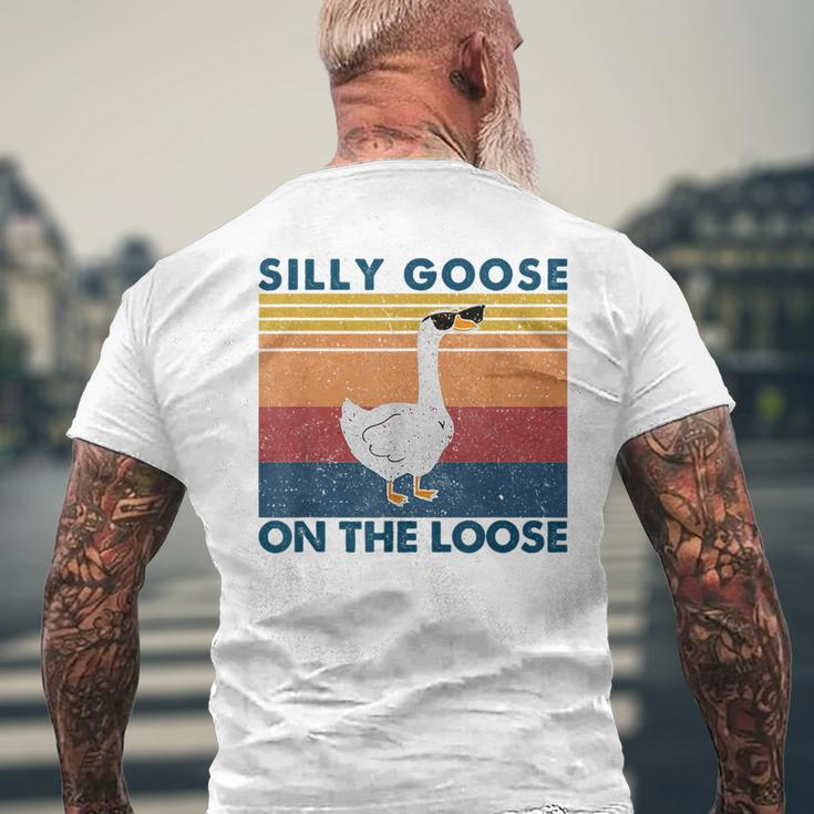 Silly Goose On The Loose Funny Saying Goose University Funny Mens Back Print T-shirt Gifts for Old Men