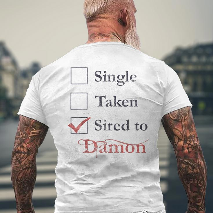 Single Taken Sired To Damon Mens Back Print T-shirt Gifts for Old Men