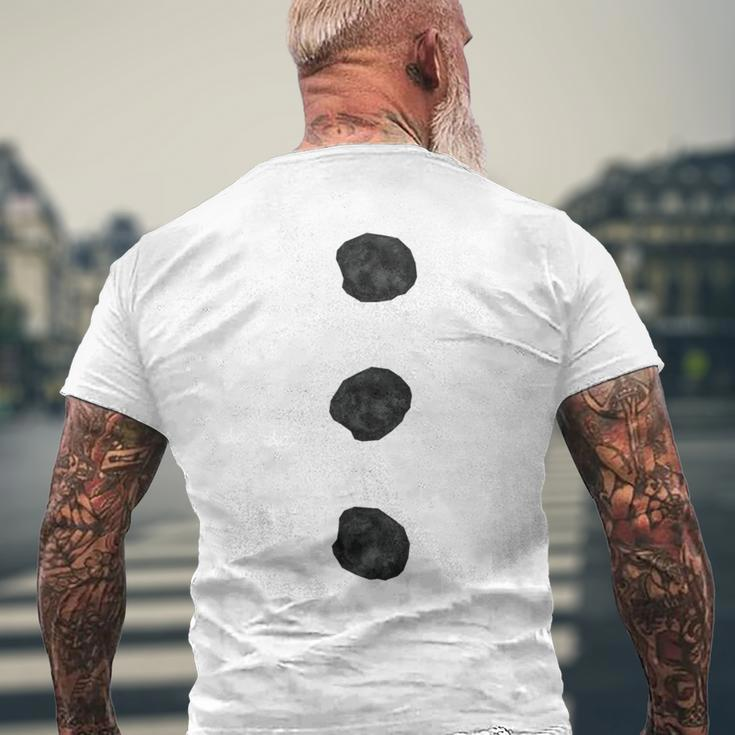 Snowman Costume Three Black Buttons On White Men's T-shirt Back Print Gifts for Old Men