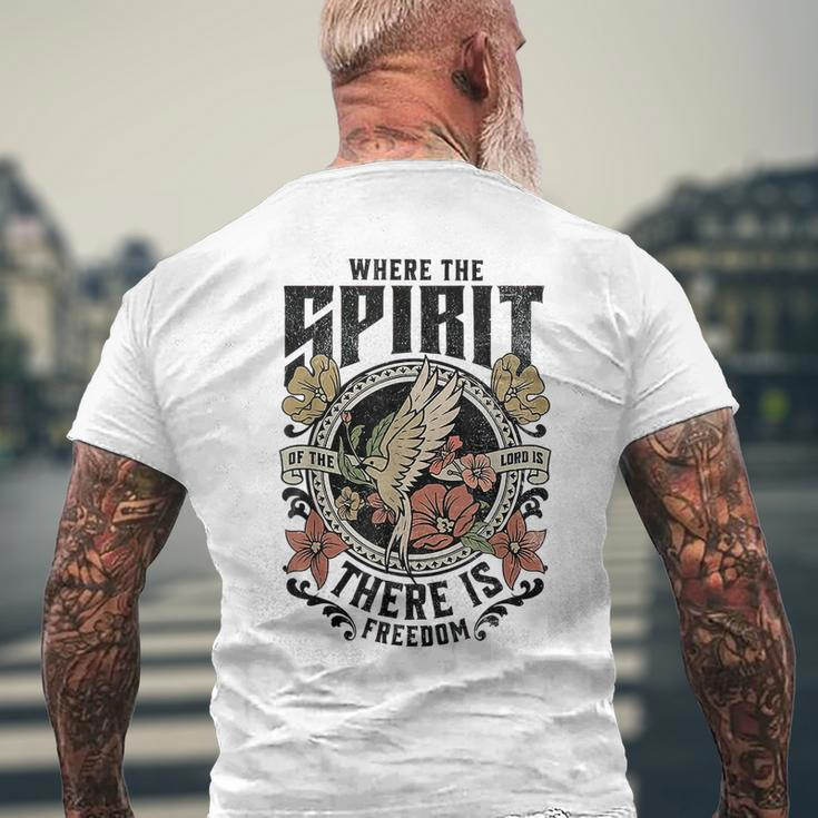 Where The Spirit Of The Lord Is There Is Freedom Men's T-shirt Back Print Gifts for Old Men