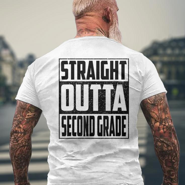 Straight Outta Second Grade School Graduate 2023 2Nd Grade Men's Back Print T-shirt Gifts for Old Men