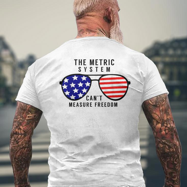 The Metric System Cant Measure Freedom Mens Back Print T-shirt Gifts for Old Men
