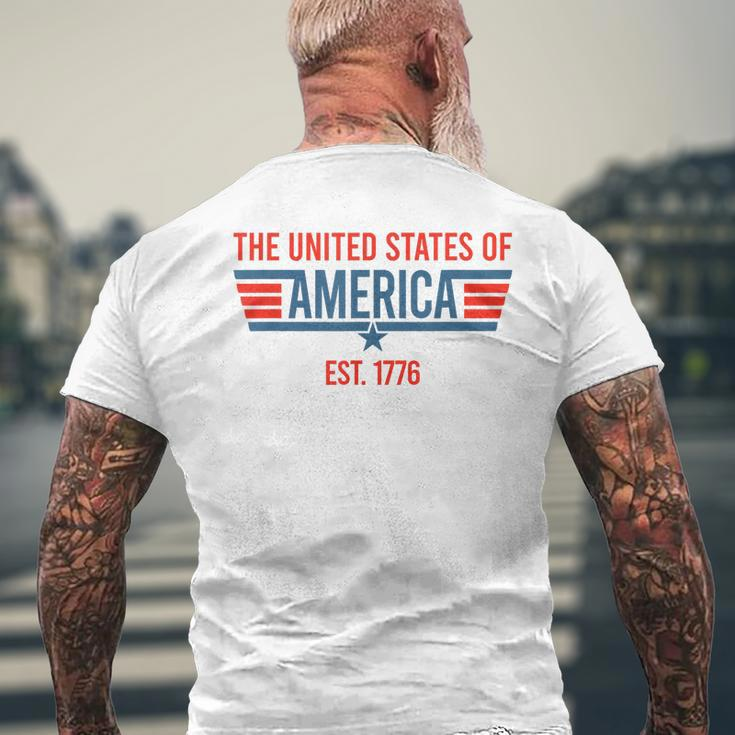The United States Of America Est July 4Th 1776 Patriotic Usa Mens Back Print T-shirt Gifts for Old Men