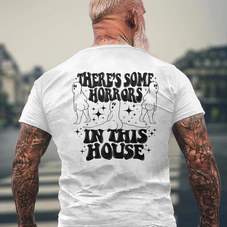 Theres Some Horrors In This House Funny Halloween Mens Back Print T-shirt Gifts for Old Men
