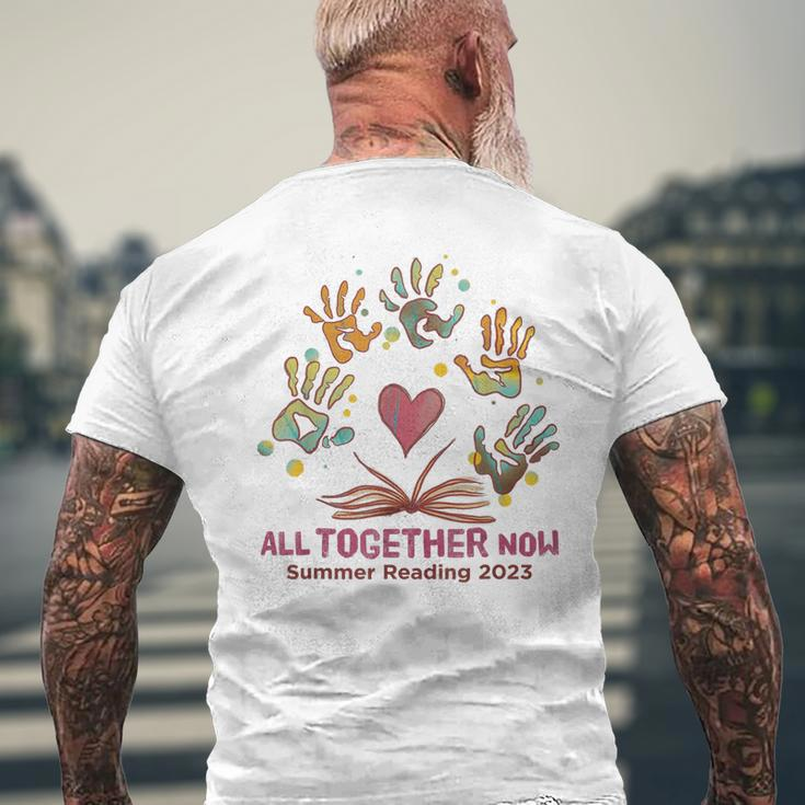 All Together Now 2023 Summer Reading Librarian Book Lover Men's Back Print T-shirt Gifts for Old Men