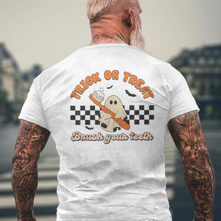 Trick Or Treat Brush Your Th Ghost Halloween Dentist Men's T-shirt Back Print Gifts for Old Men
